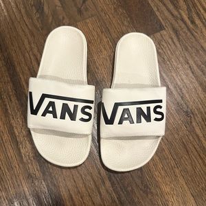 White Vans slides, Size 7